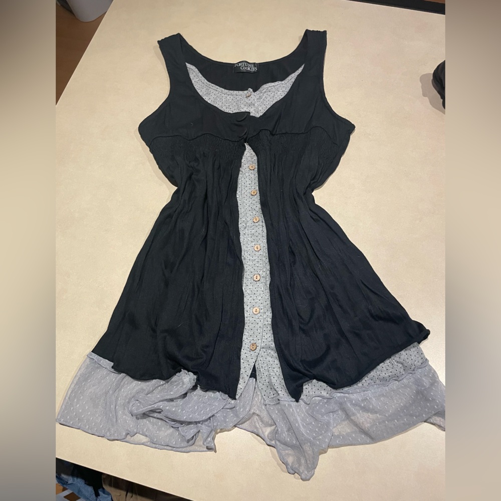 Y2K Gothic Layered Blouse